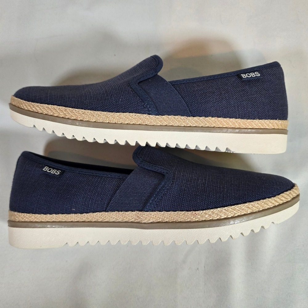 NWOT BOBS by Skechers Womens‎ 9W Navy Blue Flexpadrille Flats Coastal Minimalist - Picture 5 of 7